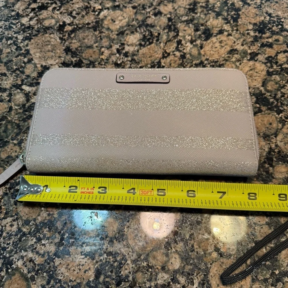 Kate Spade Metallic Silver Zip Wallet